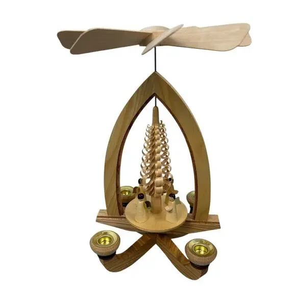 German Christmas Candle Pyramid Wood Windmill Choir Hand Made - Picture 7 of 10